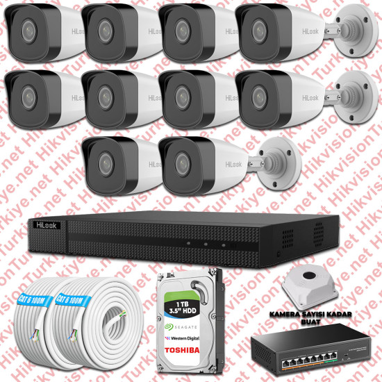 Hilook İp Kamera Seti 1080p Fullhd 10 Güvenlik Kamerası